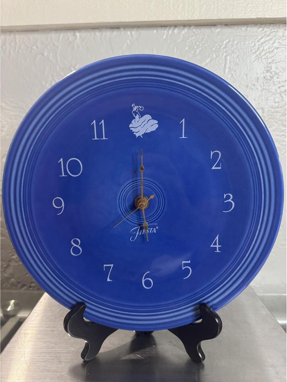 Genuine Fiesta retired Sapphire Blue Homer Laughlin Ceramic Wall Clock